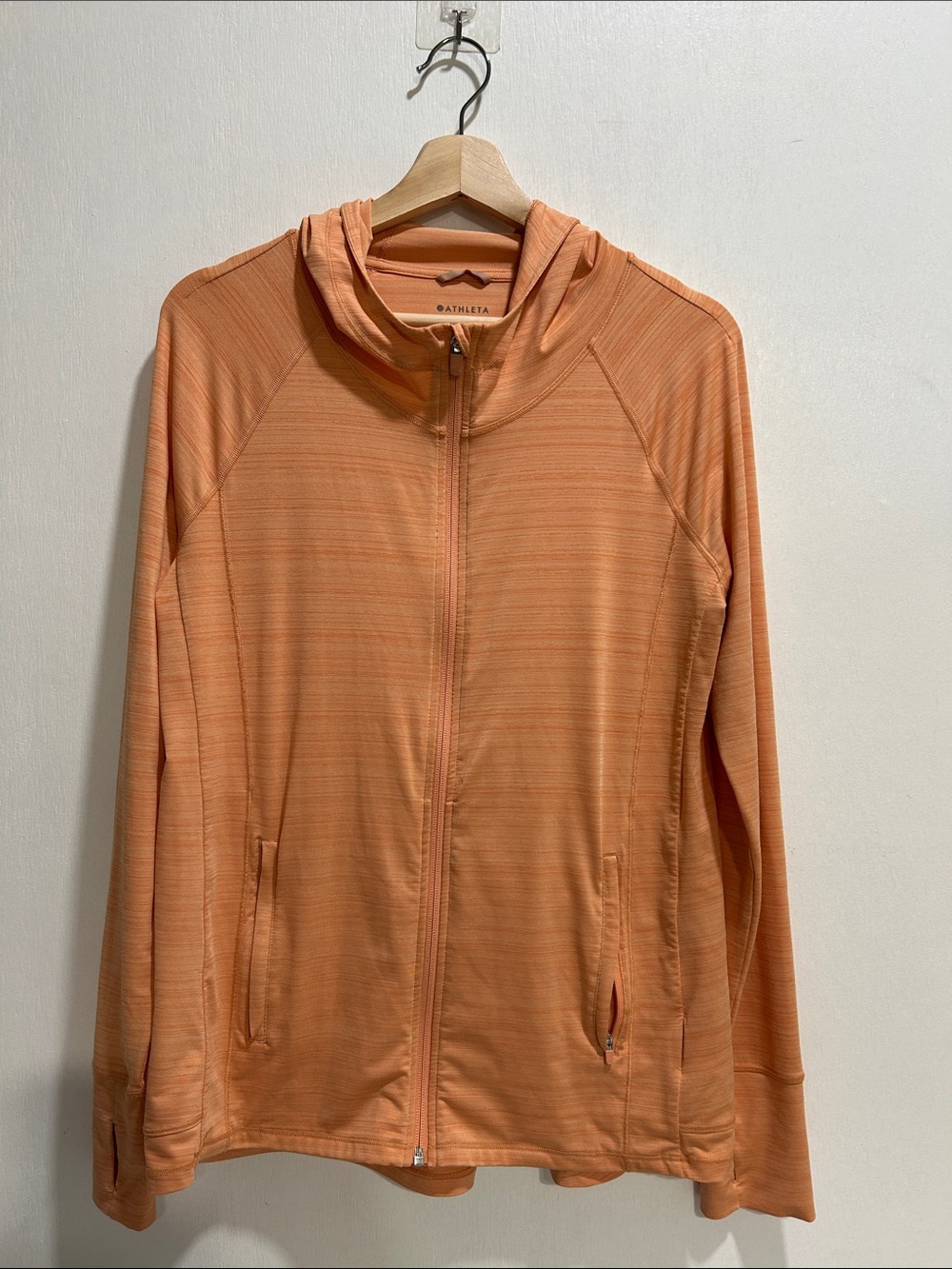 Athleta Pacifica Illume UPF Relaxed Hooded Jacket Orange Women's Sz M